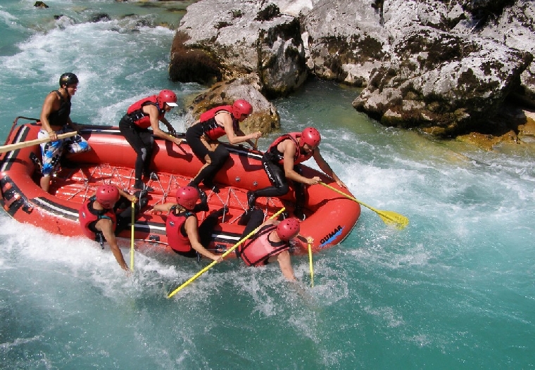 Slovinsko - rafting na Soi